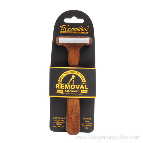 Wooden Pet Comb Deshedding Tool Dog Hair Brush